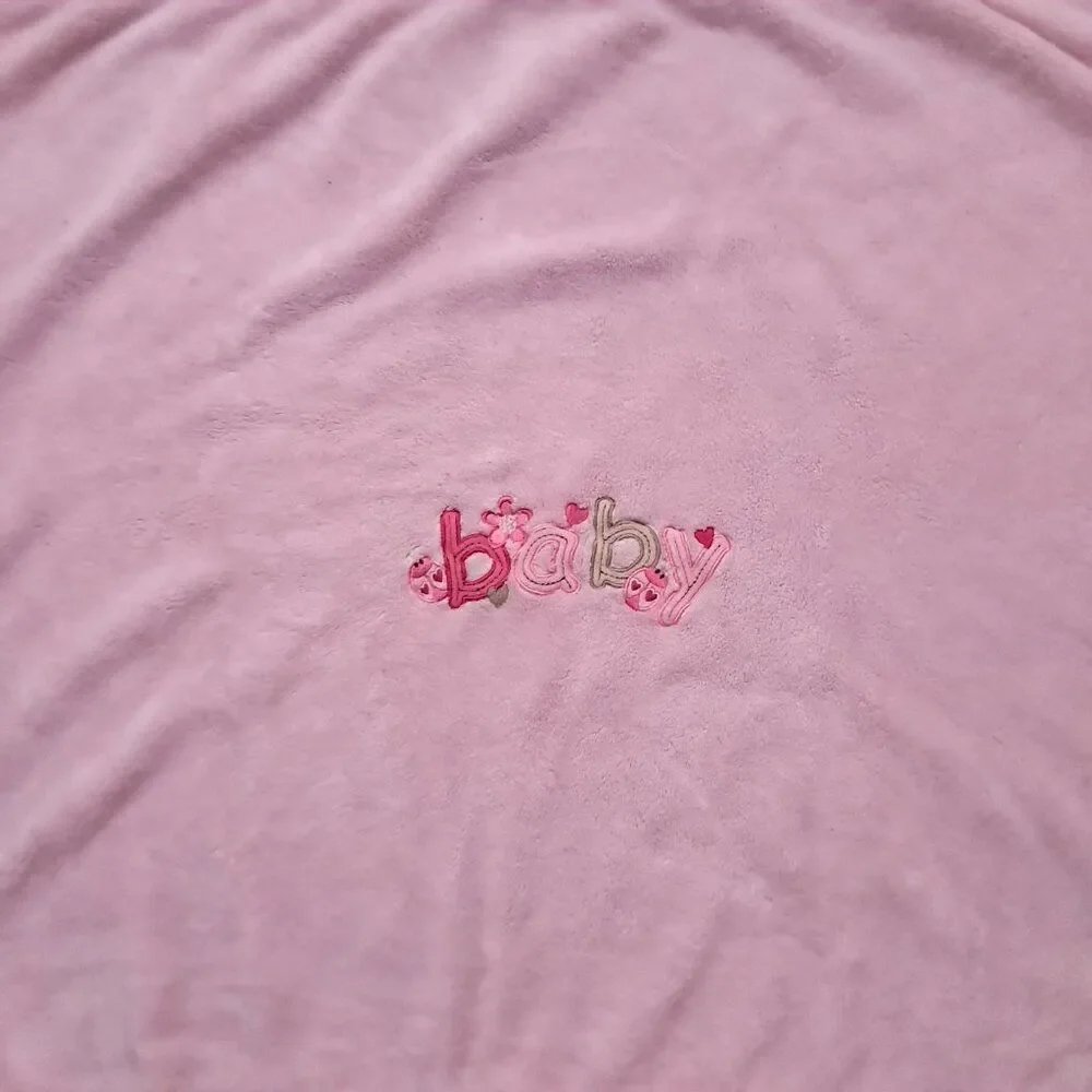 Just Born baby‎ blanket pink ladybug letters flowers hearts girls soft Vintage